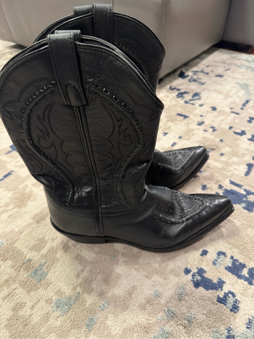 Laredo Black Leather Western Boots